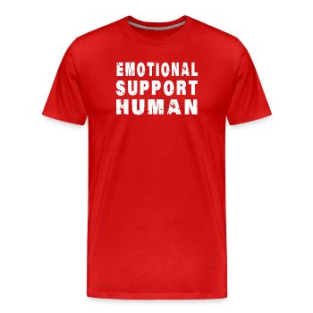 Soutien émotionnel humain - T-shirt bio Premium Homme - rouge - Devant - Damien (186cm)