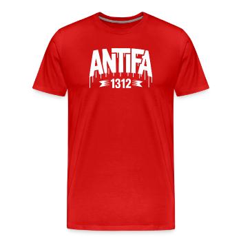 Antifa 1312 - Antifa Tee - T-shirt bio Premium Homme - rouge - Devant - Damien (186cm)