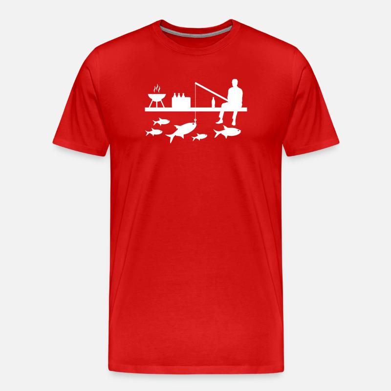 Angeln - Männer Premium Bio T-Shirt - Rot