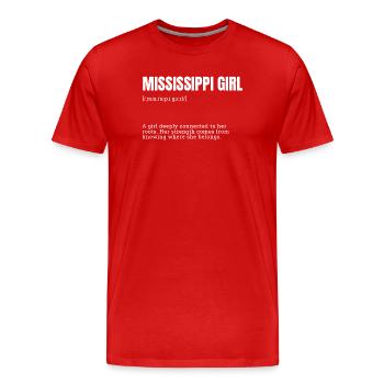 Mississippi Girl: Starke Wurzeln - Männer Premium Bio T-Shirt - Rot - Vorne - Damien (186cm)