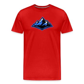 Montagnes Symbole des Alpes - T-shirt bio Premium Homme - rouge - Devant - Damien (186cm)