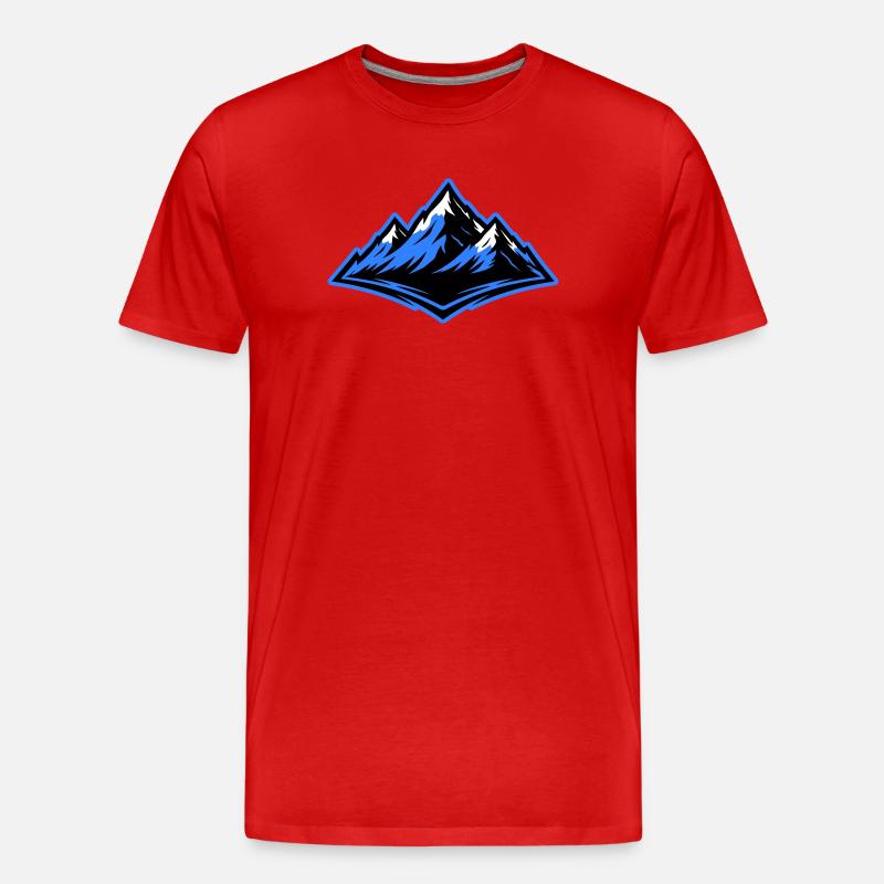 Berge Symbol Alpen - Männer Premium Bio T-Shirt - Rot