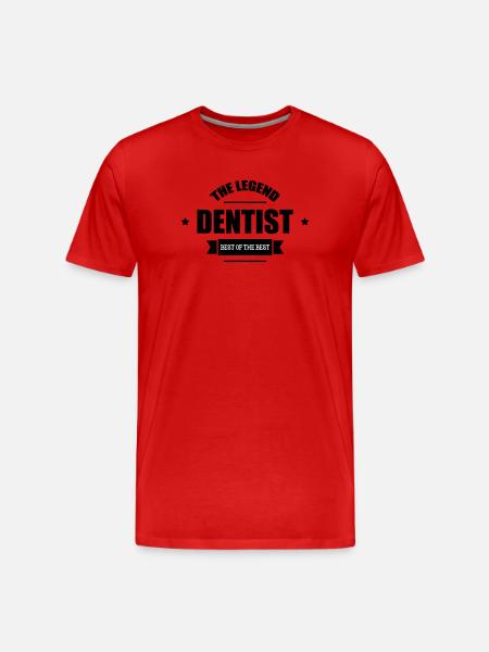 The Legend Dentist Typographic - T-shirt bio Premium Homme - rouge