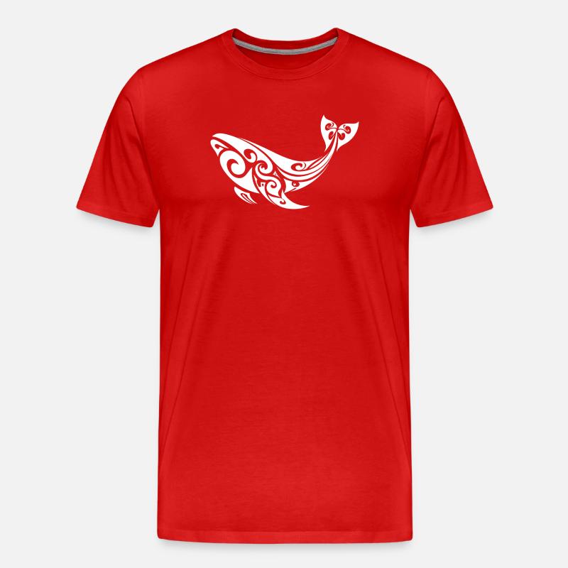 Wal - Männer Premium Bio T-Shirt - Rot