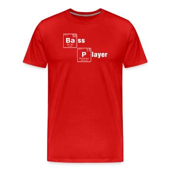 Bass Player PSE Periodensystem Elemente Nerd - Männer Premium Bio T-Shirt - Rot - Vorne - Damien (186cm)