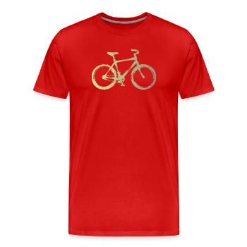 Watercolor Bike: Urban Ride - Men's Premium Organic T-Shirt - red - Front - Damien (186cm)