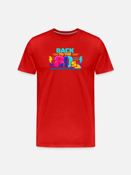Back to the 80s Neon - Men's Premium Organic T-Shirt - red