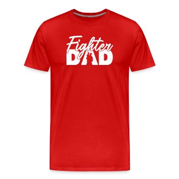 Fighter Dad White Silhouette Bold Slogan Art - Men's Premium Organic T-Shirt - red - Front - Damien (186cm)