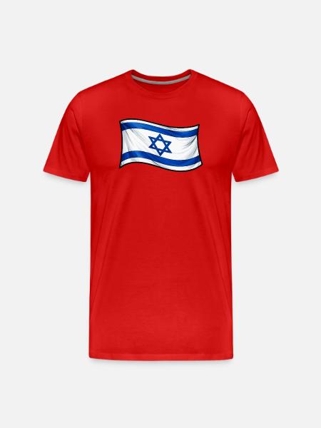 Drapeau israélien : Étoile de David - T-shirt bio Premium Homme - rouge