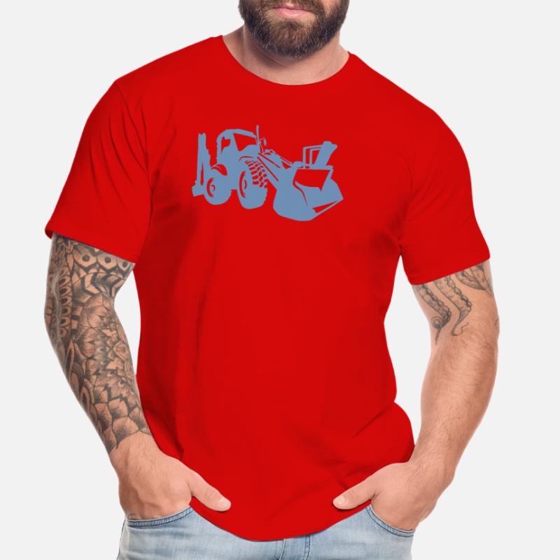 Excavator Wheel Loader Construction Equipment Operator Silhouette Men's Premium Organic T-Shirt