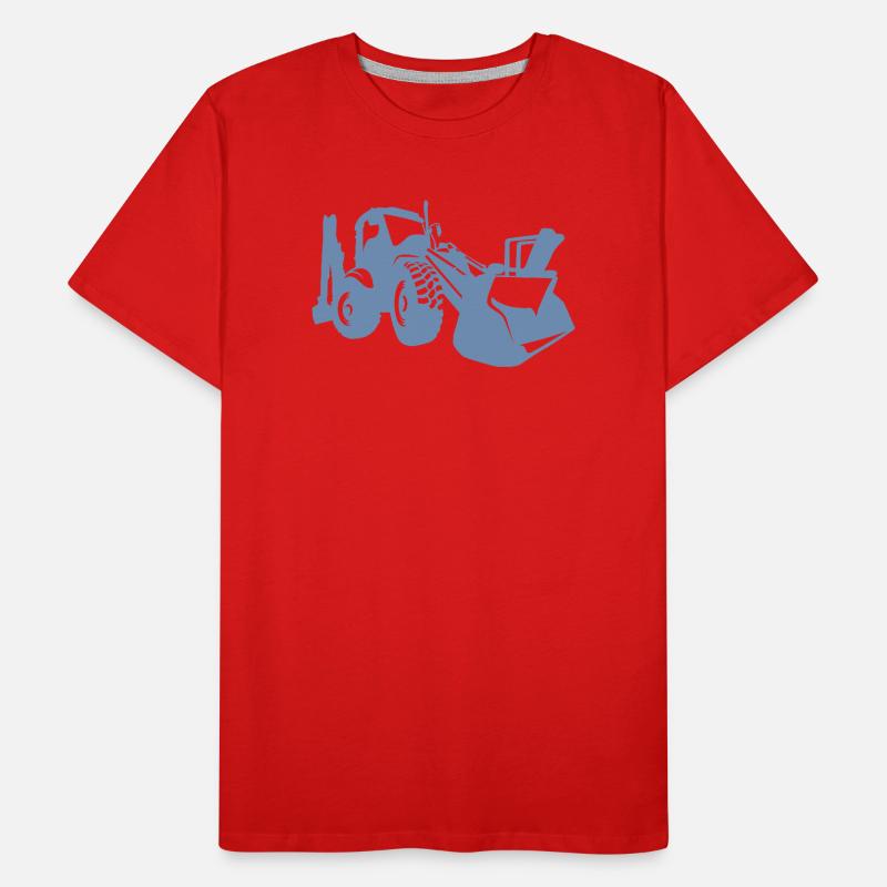Excavator Wheel Loader Construction Equipment Operator Silhouette Men's Premium Organic T-Shirt