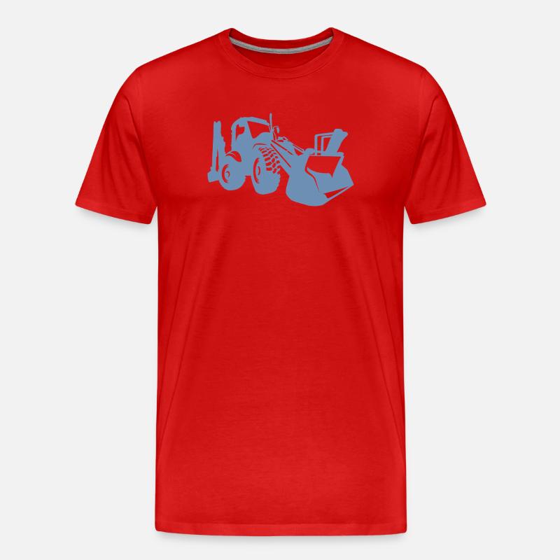Bagger Radlader Baugeräteführer Silhouette - Männer Premium Bio T-Shirt - Rot