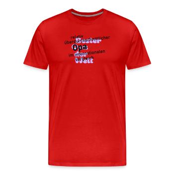 überdurchschnittlicher opa - Männer Premium Bio T-Shirt - Rot - Vorne - Damien (186cm)