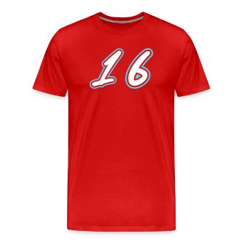 Symbole numérique 16 - T-shirt bio Premium Homme - rouge - Devant - Damien (186cm)