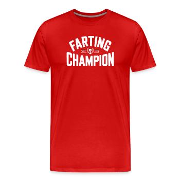 Champion des pets - T-shirt bio Premium Homme - rouge - Devant - Damien (186cm)