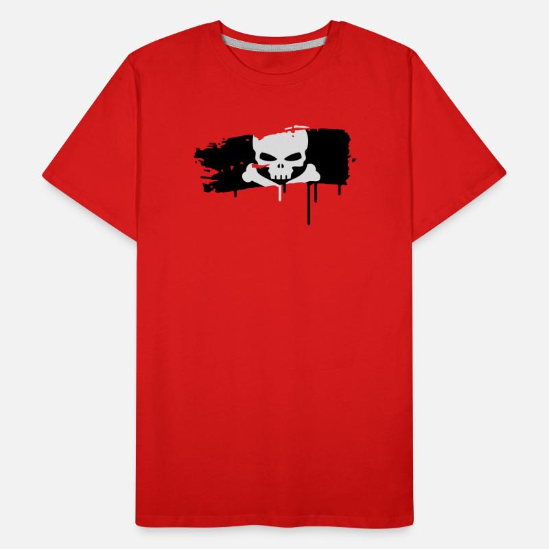 drapeau de pirate peint avec un coup de pinceau T-shirt bio Premium Homme