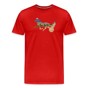 Traber Pferderennen - Männer Premium Bio T-Shirt - Rot - Vorne - Damien (186cm)