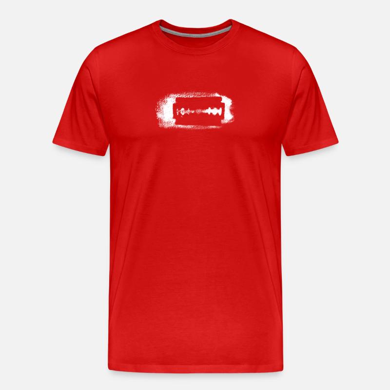 razor blade - Men's Premium Organic T-Shirt - red