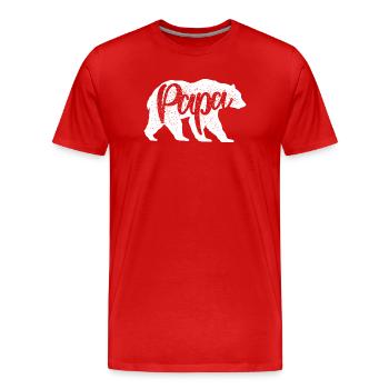 Wildcat Script Monochrome - Men's Premium Organic T-Shirt - red - Front - Damien (186cm)