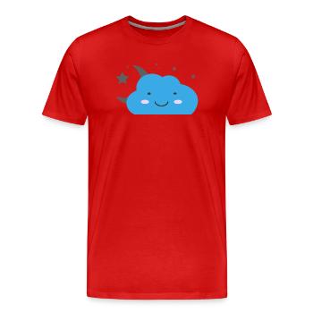 Kawaii cloud and starry sky - Men's Premium Organic T-Shirt - red - Front - Damien (186cm)