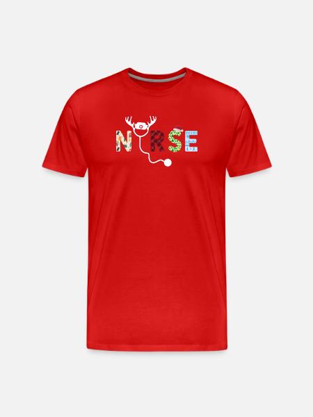 Nurse ugly Christmas - Men's Premium Organic T-Shirt - red