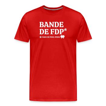 ping-pong, fan de ping-pong, club de ping-pong - T-shirt bio Premium Homme - rouge - Devant - Damien (186cm)