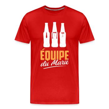 Homme Équipe du Marié EVG - T-shirt bio Premium Homme - rouge - Devant - Damien (186cm)