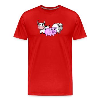 Cute animals - Men's Premium Organic T-Shirt - red - Front - Damien (186cm)