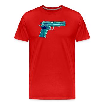 Vector Water Pistol (Color change possible) - Men's Premium Organic T-Shirt - red - Front - Damien (186cm)