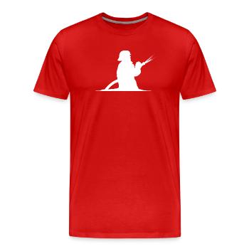 Feuerwehrmann Schlauch Löschen Feuerwehr Symbol - Männer Premium Bio T-Shirt - Rot - Vorne - Damien (186cm)