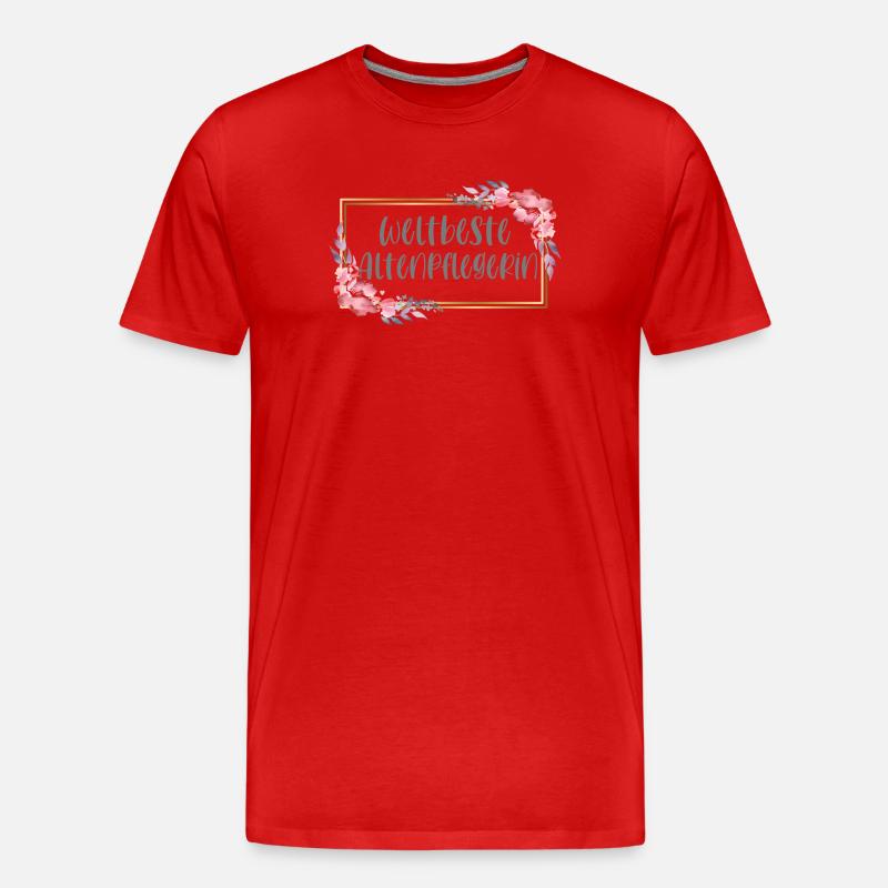 Altenpflegerin Pflegerin Mädchen Geschenk - Männer Premium Bio T-Shirt - Rot