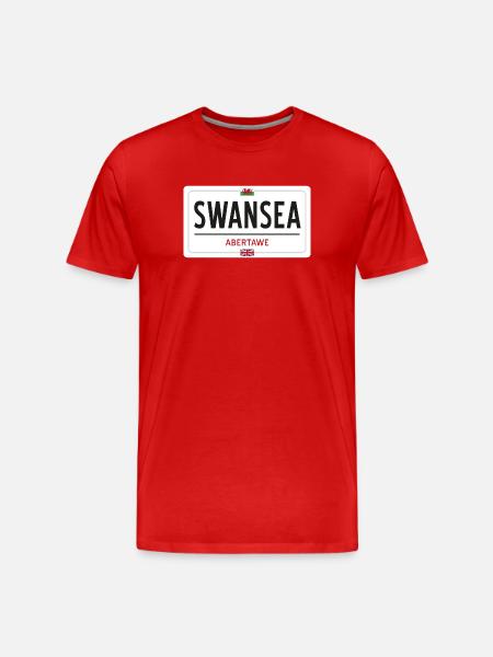 Swansea town sign - Men's Premium Organic T-Shirt - red