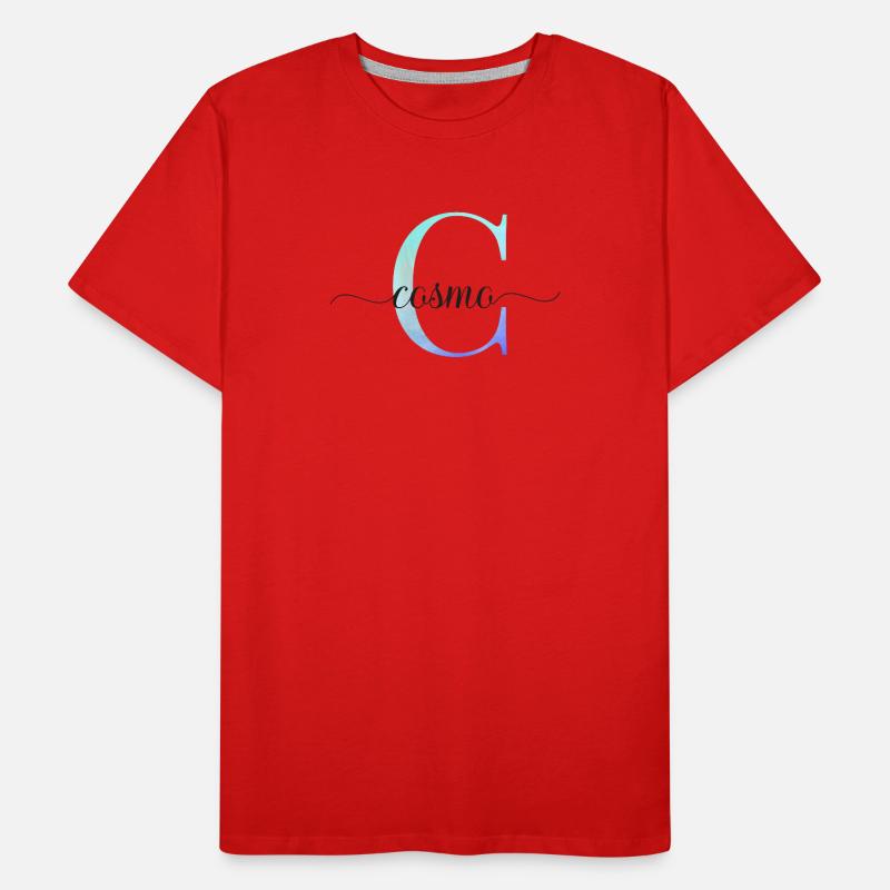 C| Monogramme | Nom | Cosmo| Aquarelle T-shirt bio Premium Homme