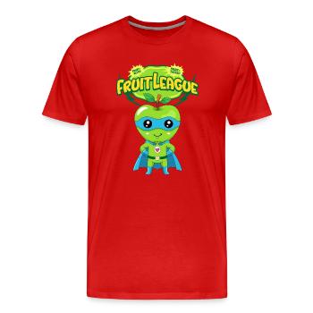 Apfel im anzug - Männer Premium Bio T-Shirt - Rot - Vorne - Damien (186cm)