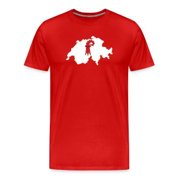 Bâle-Campagne, Suisse - T-shirt bio Premium Homme - rouge - Devant - Damien (186cm)