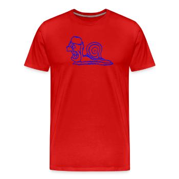 Schnecke Soldat Militär General Helm Krieg Böse - Männer Premium Bio T-Shirt - Rot - Vorne - Damien (186cm)