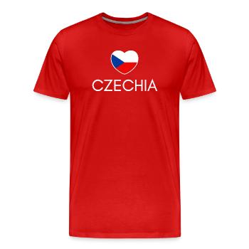 J’aime la Tchéquie, le cœur de la Tchéquie - T-shirt bio Premium Homme - rouge - Devant - Damien (186cm)