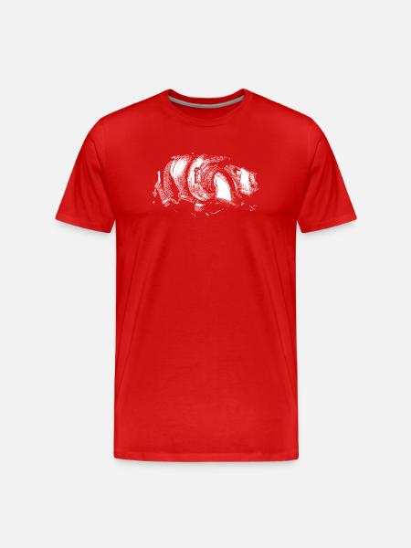 Monochrome Spiral Geometry - Men's Premium Organic T-Shirt - red