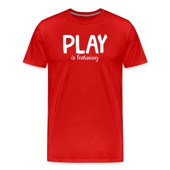 Spielen ist Lernen Vorschule Vorschule Kindergarte - Männer Premium Bio T-Shirt - Rot - Vorne - Damien (186cm)