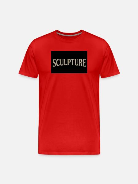 Sculpture Lettrage texturé - T-shirt bio Premium Homme - rouge