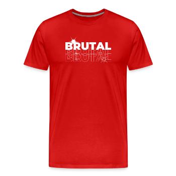 Brutal Echo Geometric Print - Men's Premium Organic T-Shirt - red - Front - Damien (186cm)
