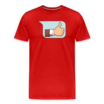 Thumbs up - Men's Premium Organic T-Shirt - red - Front - Damien (186cm)
