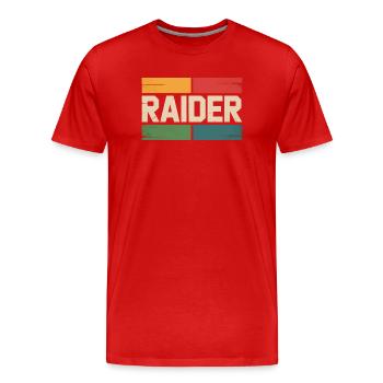 Raider Gamer Rétro Vintage Colors RPG Gaming - T-shirt bio Premium Homme - rouge - Devant - Damien (186cm)