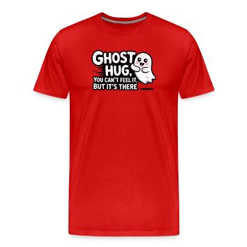 Câlin de fantôme : Proximité invisible - T-shirt bio Premium Homme - rouge - Devant - Damien (186cm)