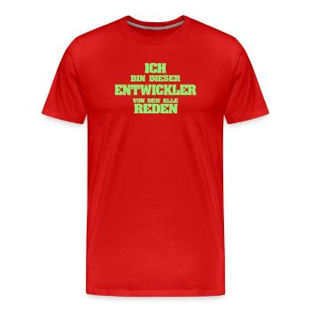 Entwickler als Beruf - Männer Premium Bio T-Shirt - Rot - Vorne - Damien (186cm)