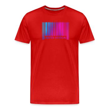 ÉDITION LIMITÉE - CODE-BARRES - T-shirt bio Premium Homme - rouge - Devant - Damien (186cm)