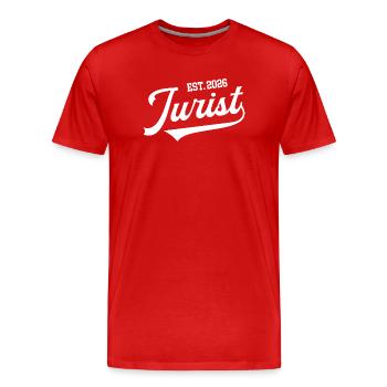 Jurist 2026 Diploma Study Law Study Student - Men's Premium Organic T-Shirt - red - Front - Damien (186cm)