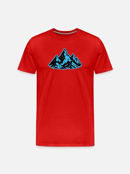 Mountains Summit Icon - Men's Premium Organic T-Shirt - red
