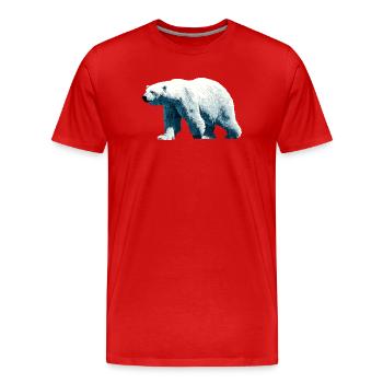 Polar Bär Eisbär - Männer Premium Bio T-Shirt - Rot - Vorne - Damien (186cm)