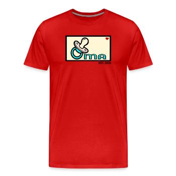 Baby verkünden - Oma 2026 Familie - Männer Premium Bio T-Shirt - Rot - Vorne - Damien (186cm)